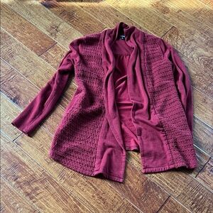 Lucky Brand Textured Knit Burgundy Blazer